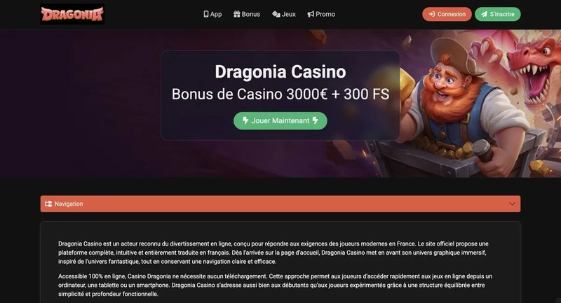 Découvrez les avantages de l'inscription sur Dragonia Casino en Ligne